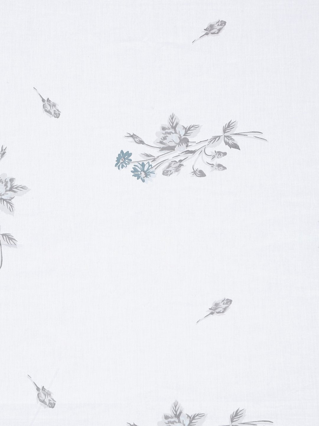 White Floral 400 TC Pure Cotton Super King Double Bedsheet with 2 Pillow Covers