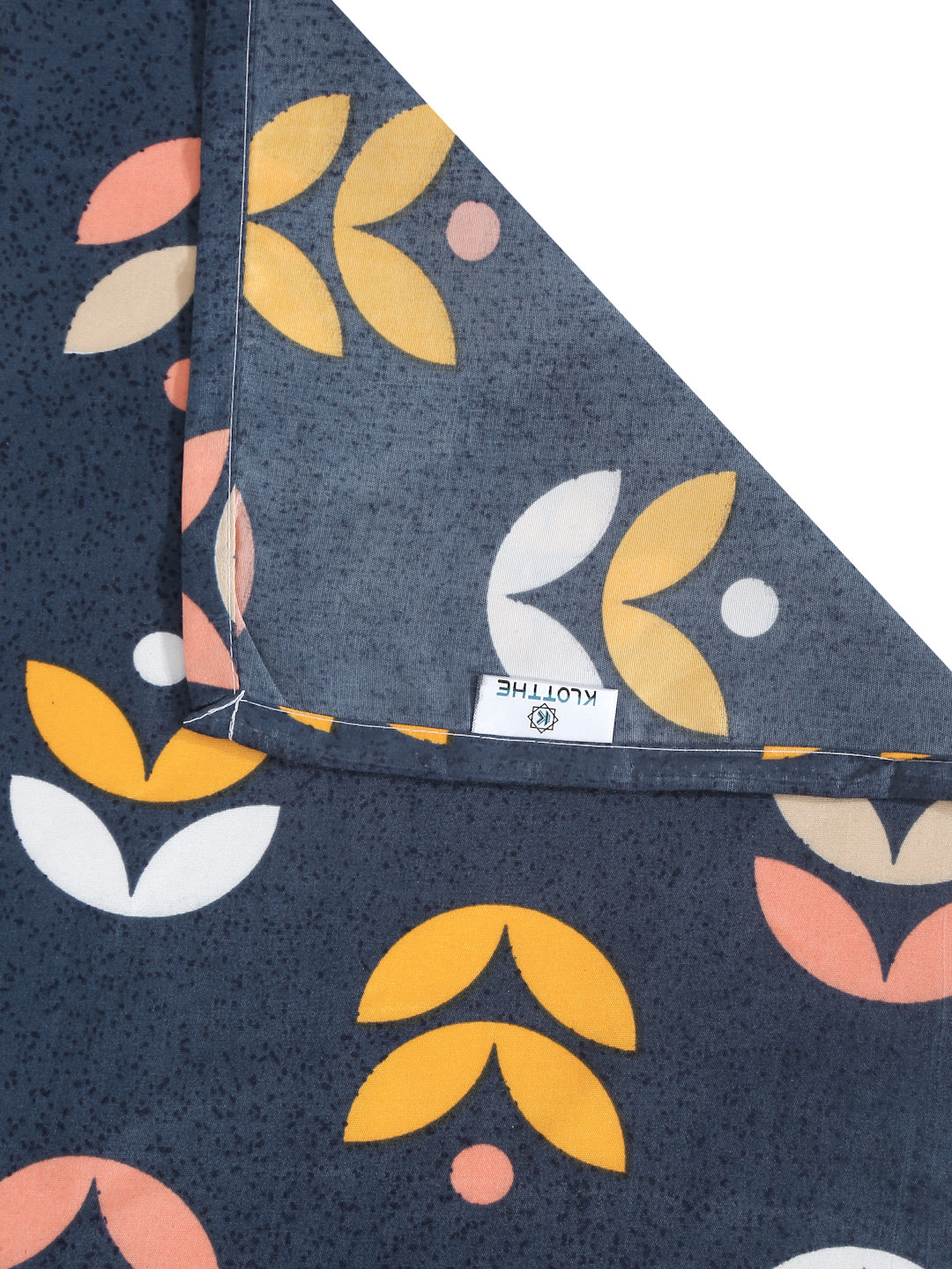 Klotthe Blue Floral 300 TC Cotton Blend Double Bedsheet in Book Fold Packing