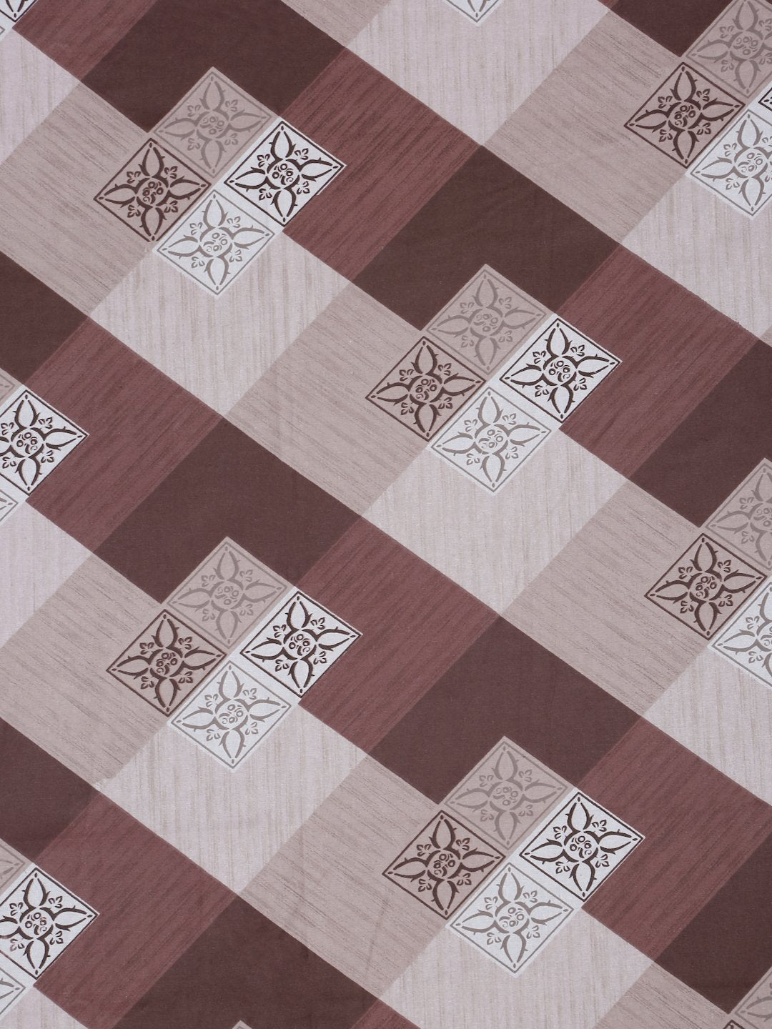 Rust Geometric 400 TC Pure Cotton Fitted Single Bedsheet with Pillow Cover