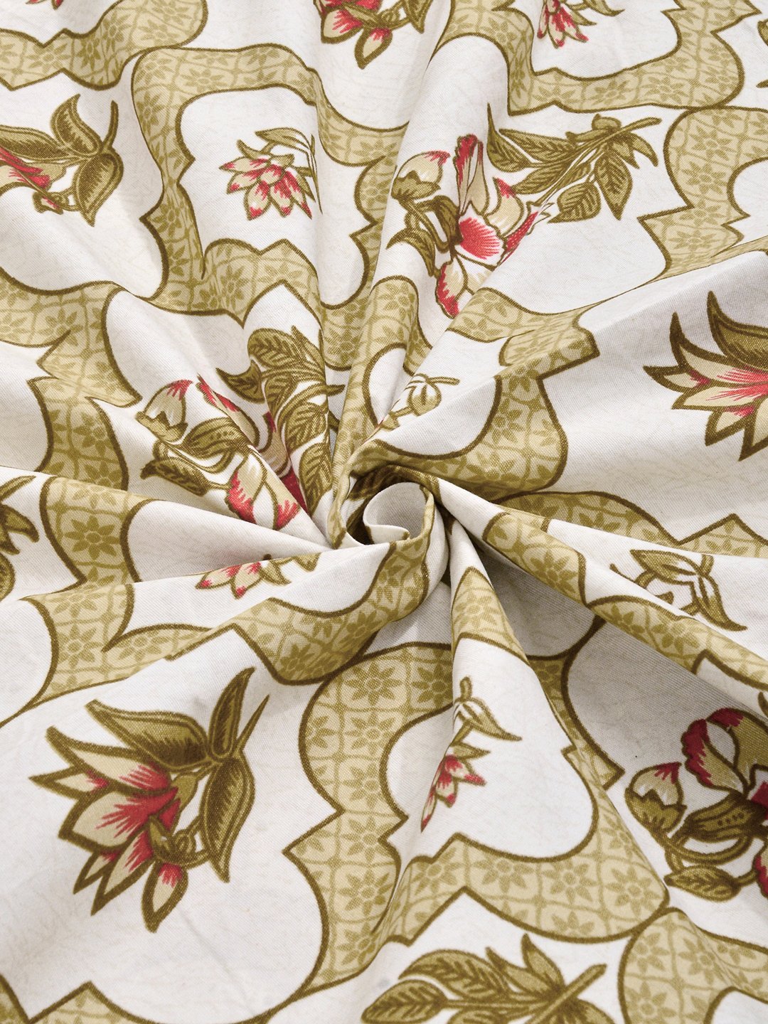 Yellow Floral Cotton Blend Fitted Single Bedsheet with Pillow Cover