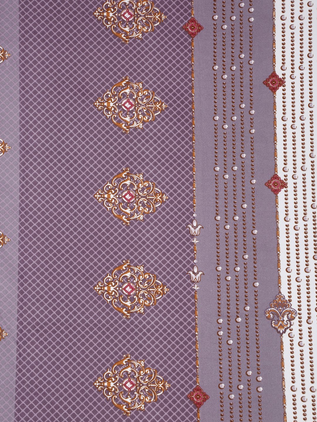 Purple Geometric 300 TC Cotton Blend Fiited Single Bedsheet with Pillow Cover