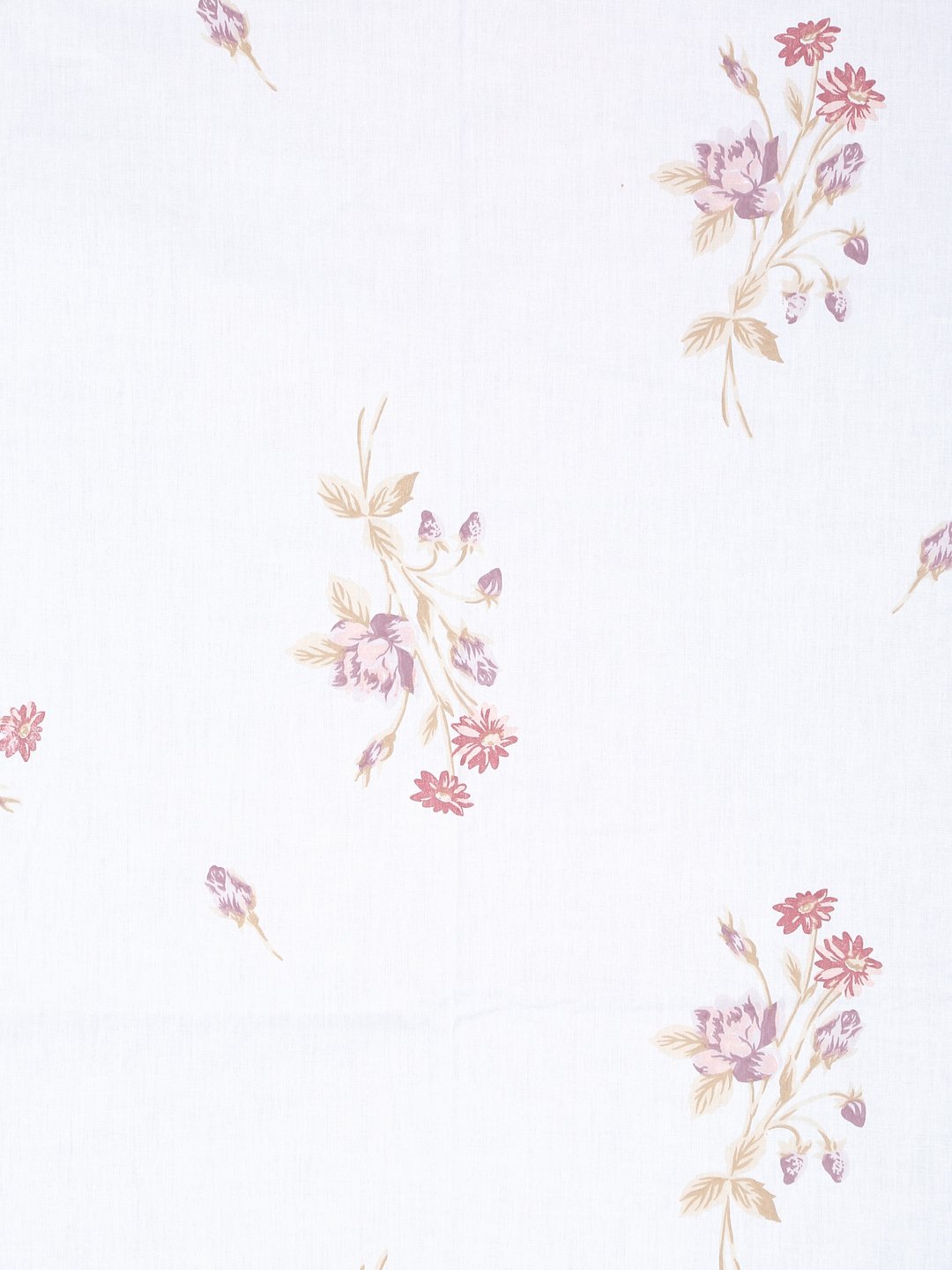 White Floral 400 TC Pure Cotton Super King Double Bedsheet with 2 Pillow Covers