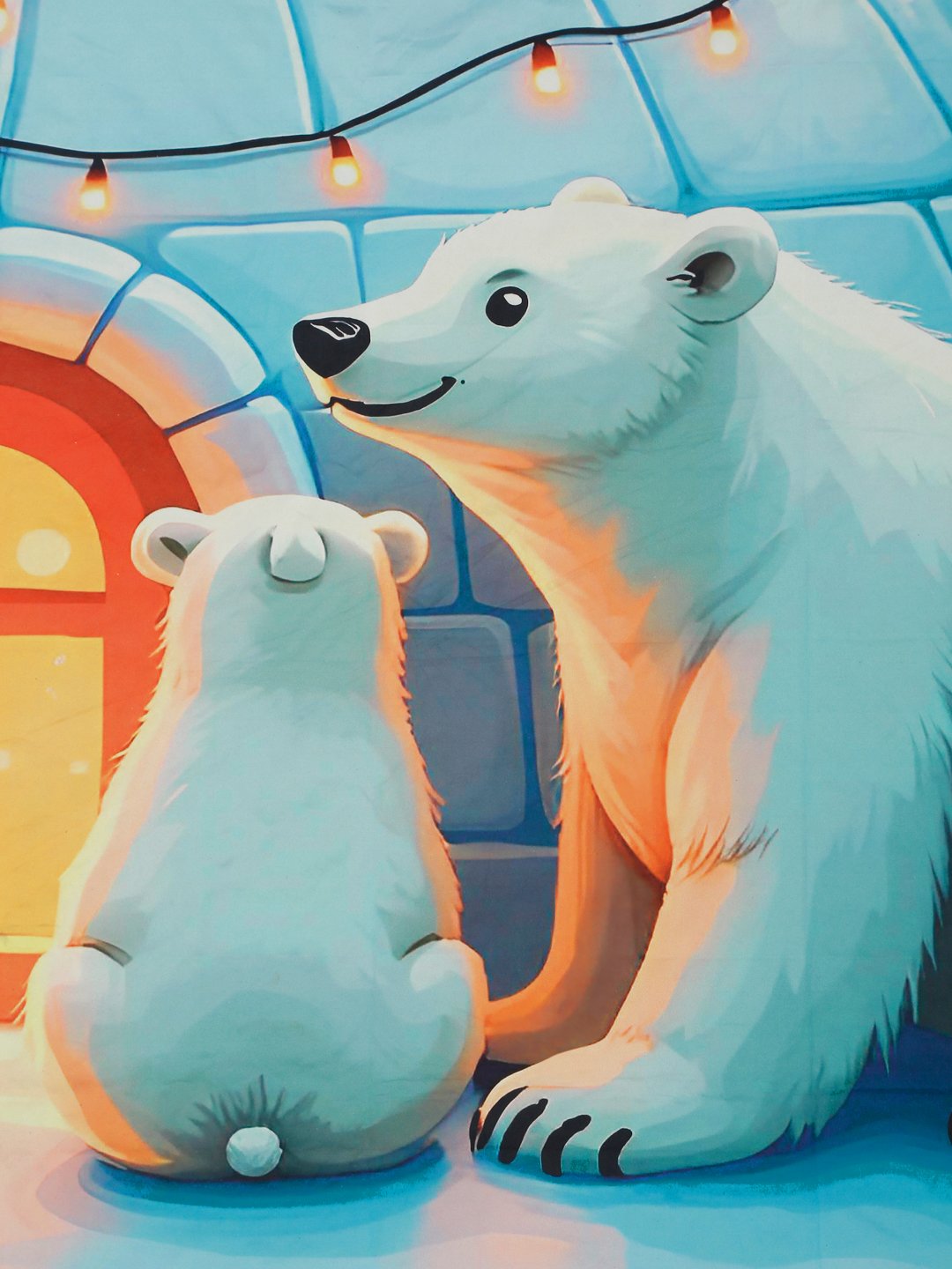 Blue Cartoon Characters 7D King Size Cotton Blend Fitted Double Bedsheet with 2 Pillow Covers