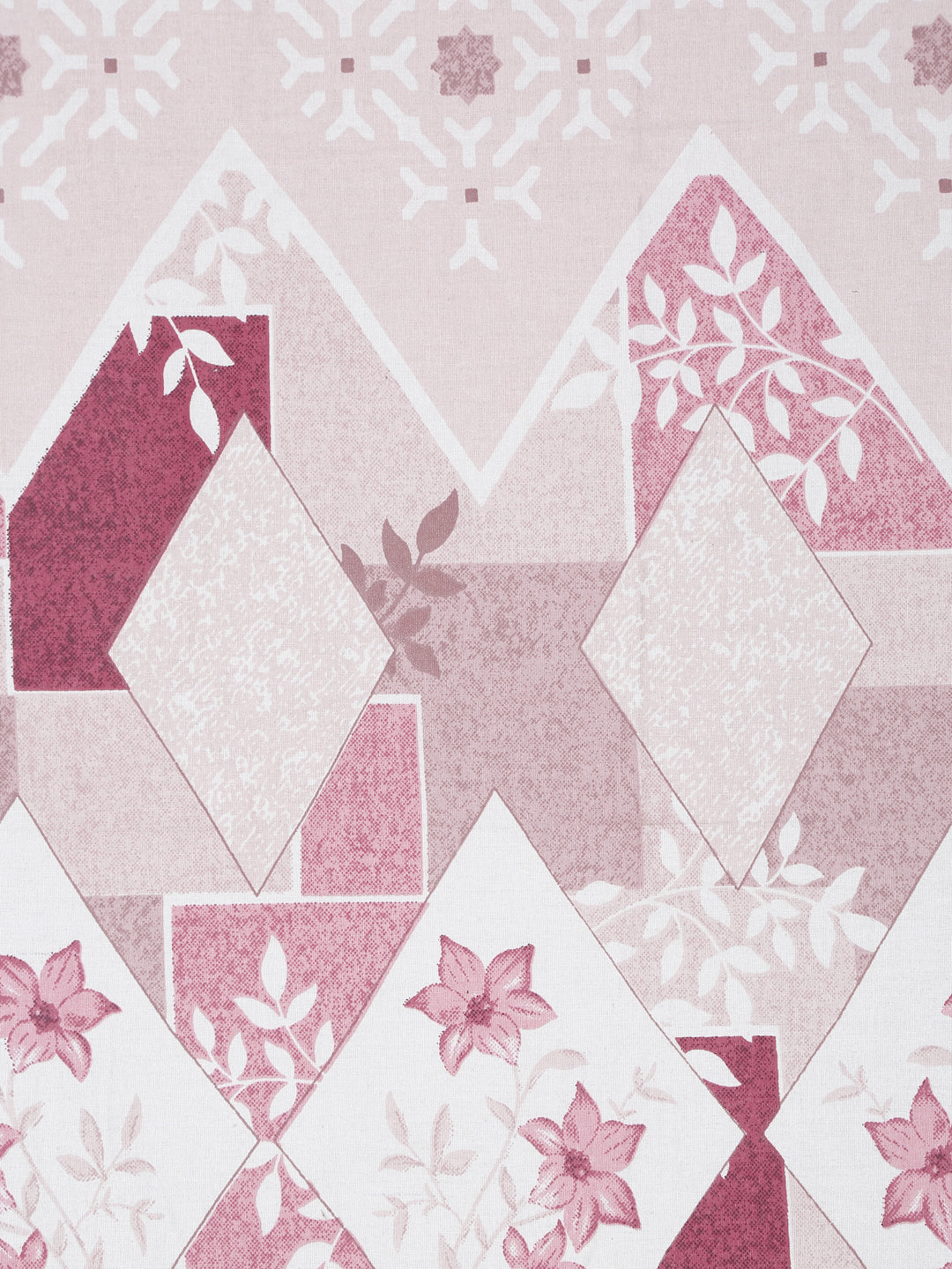 Klotthe Magenta Geometric 400 TC Pure Cotton Single Bedsheet with Pillow Cover