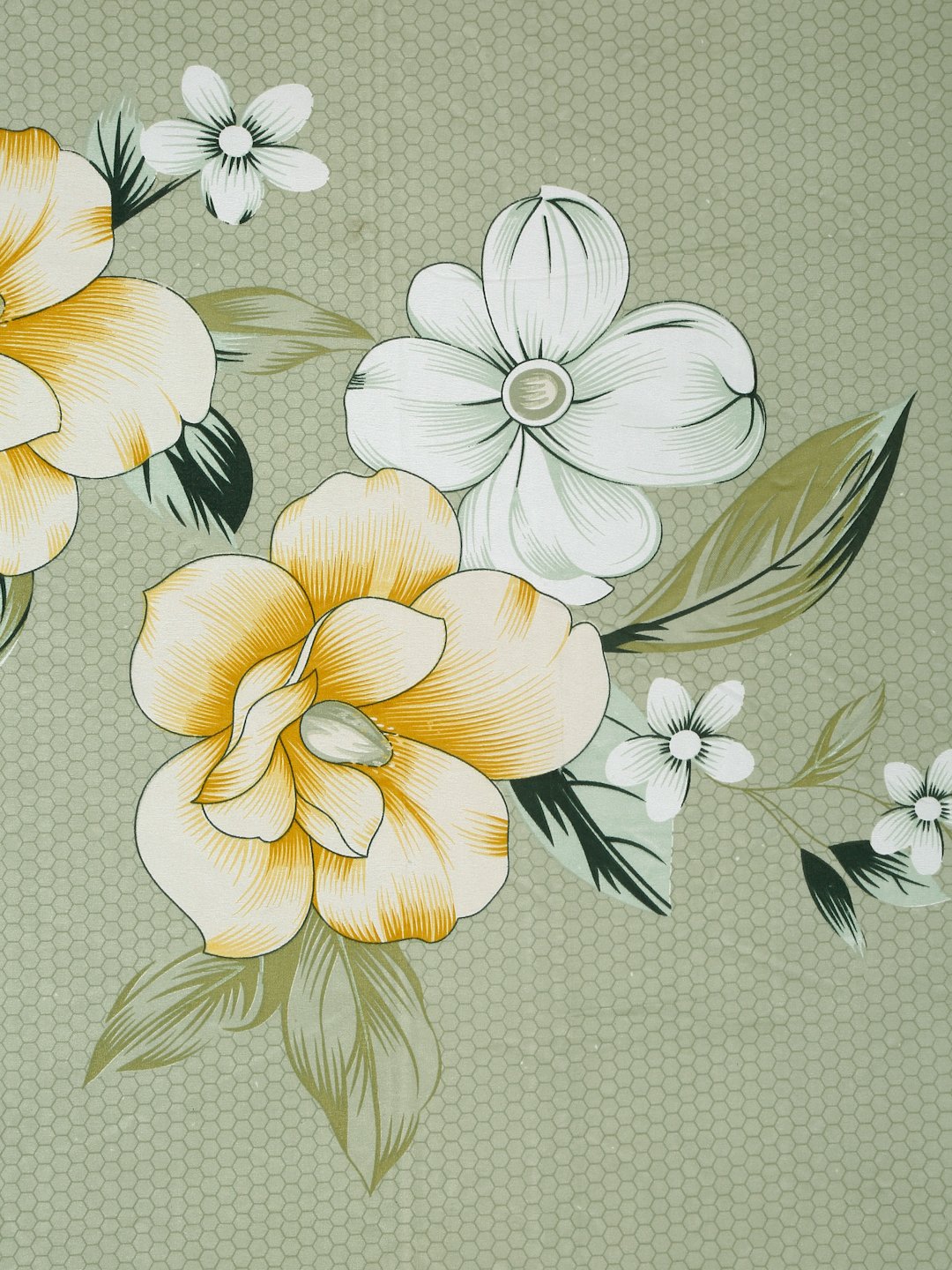 Green Floral 300 TC Cotton Blend Single Bedsheet in Book Fold Packing
