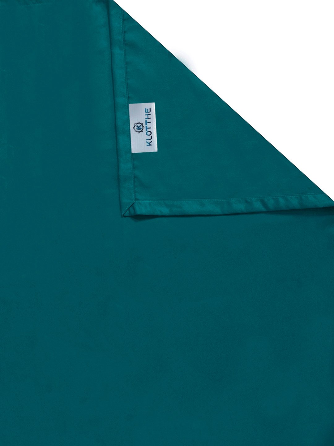 Turquoise Solid 400 TC Satin Super King Double Bedsheet with 2 Pillow Covers & 2 Cushion Covers