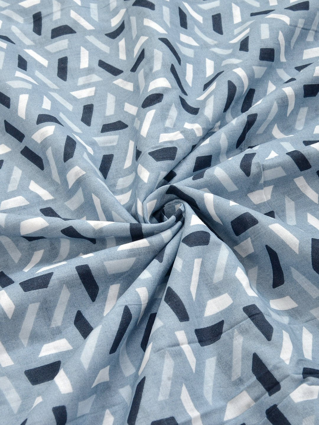 Blue Pure Cotton Geometric Double Bed Dohar
