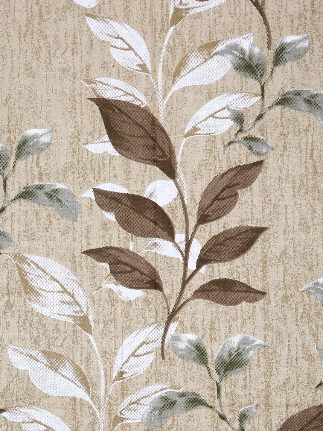 Beige Floral 400 TC Pure Cotton Fitted Double Bedsheet with 2 Pillow Covers
