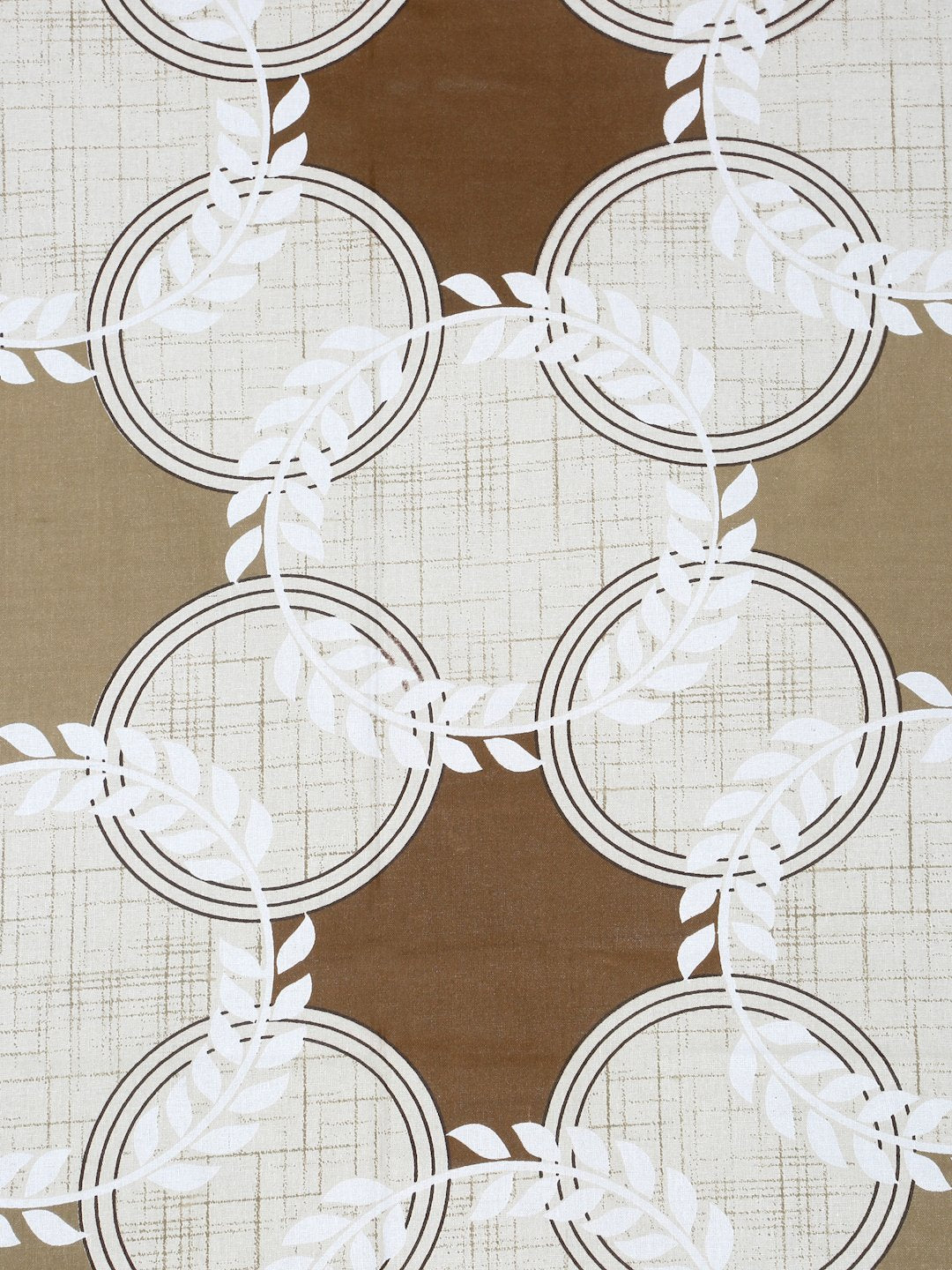 Beige Geometric 400 TC Pure Cotton Double Bedsheet with 2 Pillow Covers