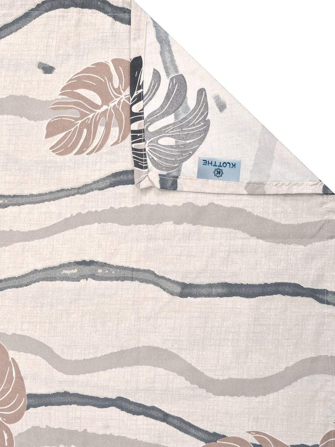 Beige Floral 300 TC Cotton Blend Single Bedsheet with Pillow Cover