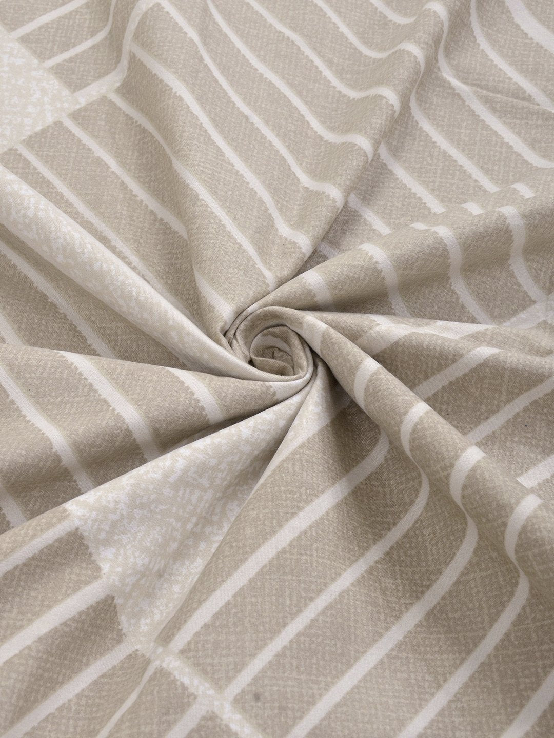 Beige Cotton Blend Geometric Double Bed Dohar