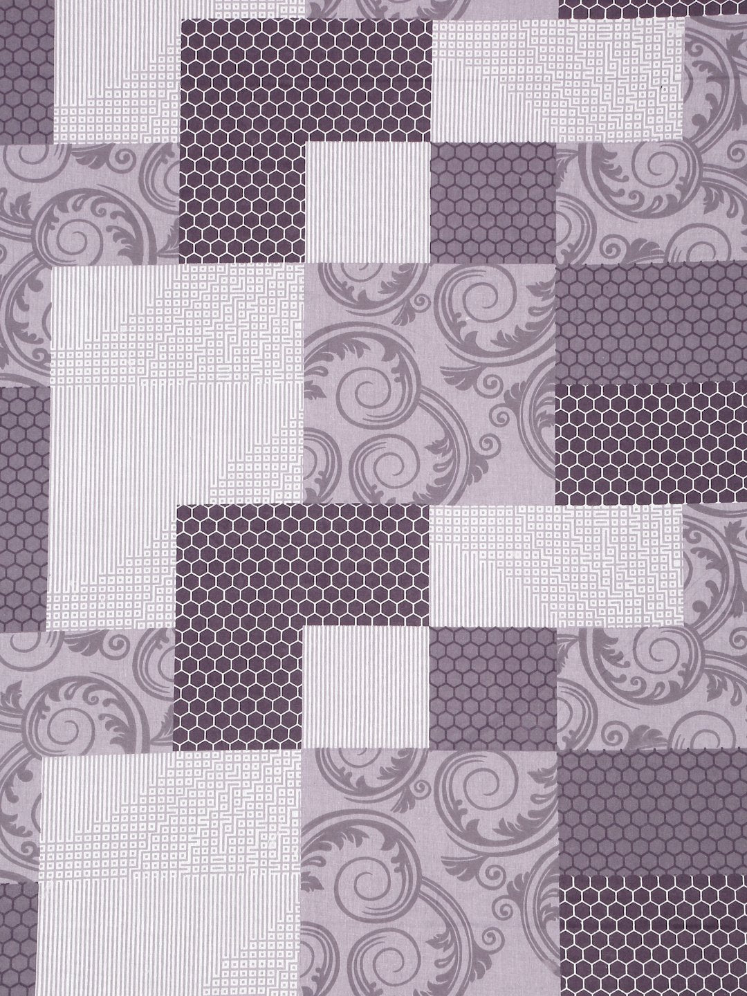 Purple Geometric 400 TC Pure Cotton Double Bedsheet with 2 Pillow Covers
