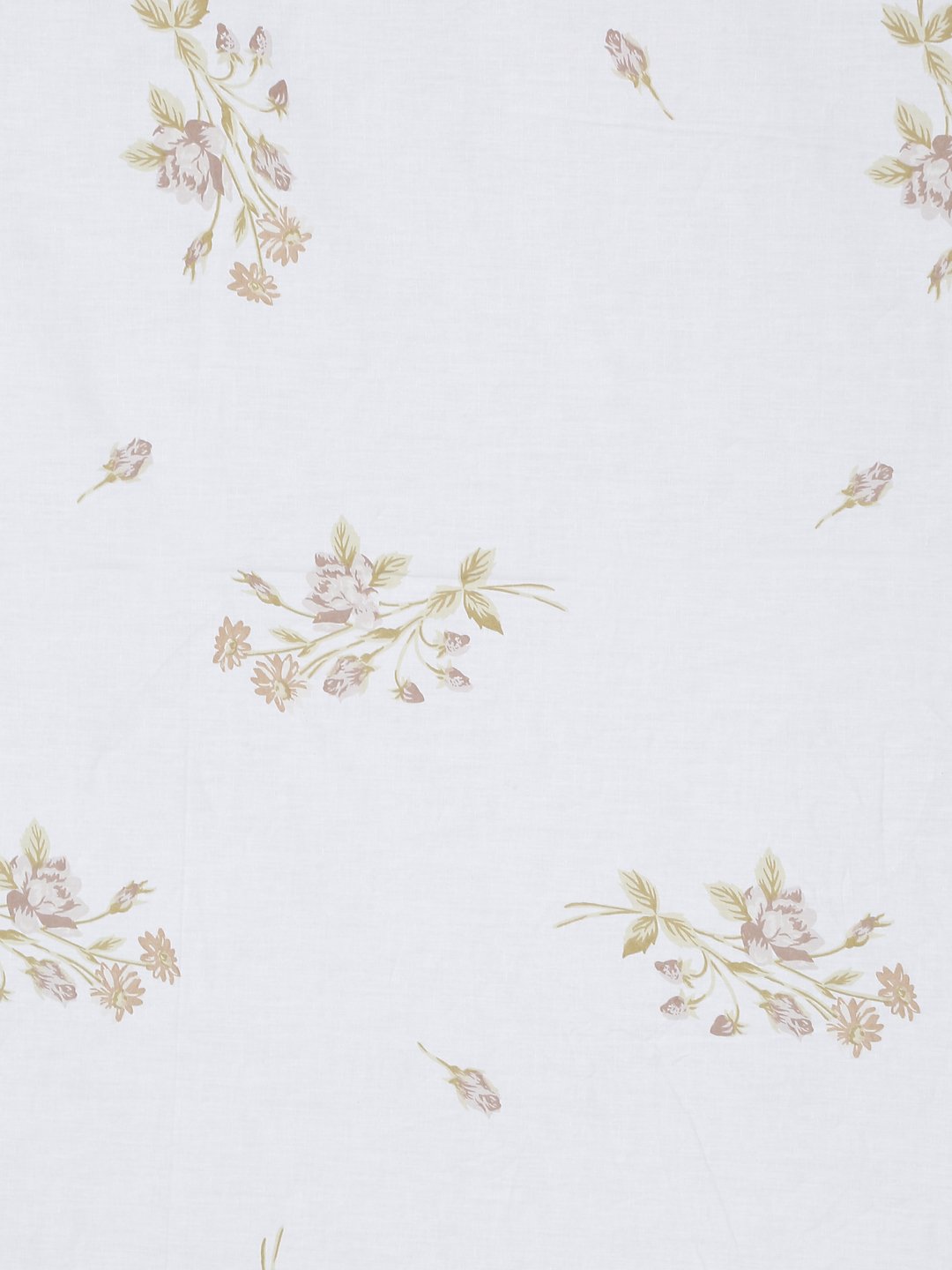 White Floral 400 TC Pure Cotton Super King Double Bedsheet with 2 Pillow Covers