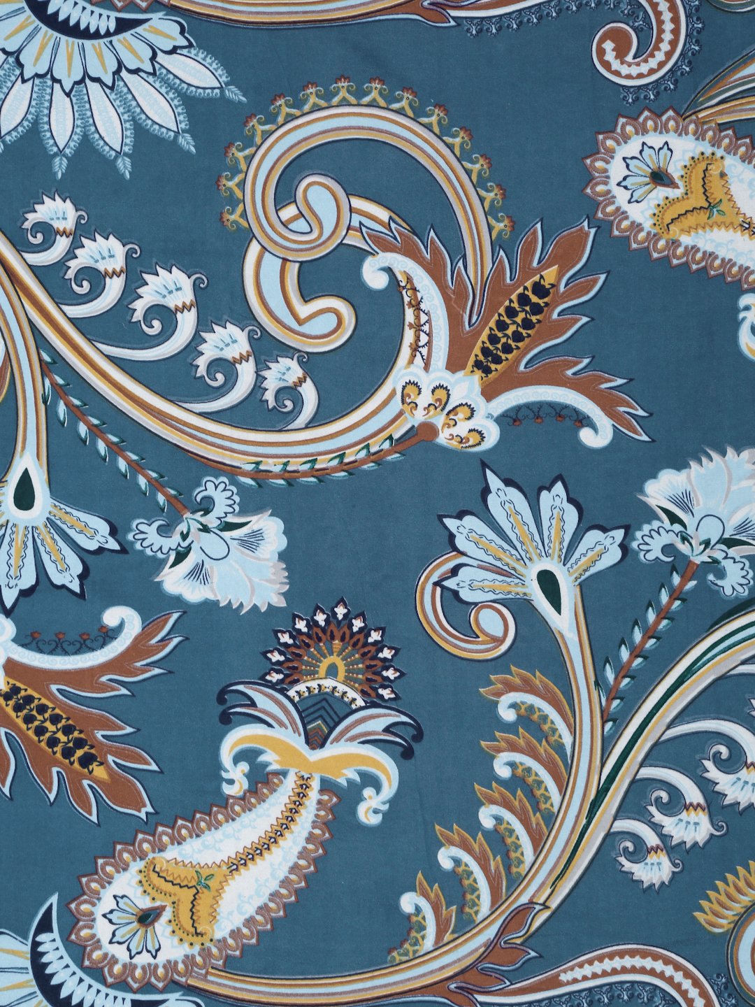 Blue Floral 300 TC Cotton Blend Fitted Single Bedsheet Set in Book Fold Packing