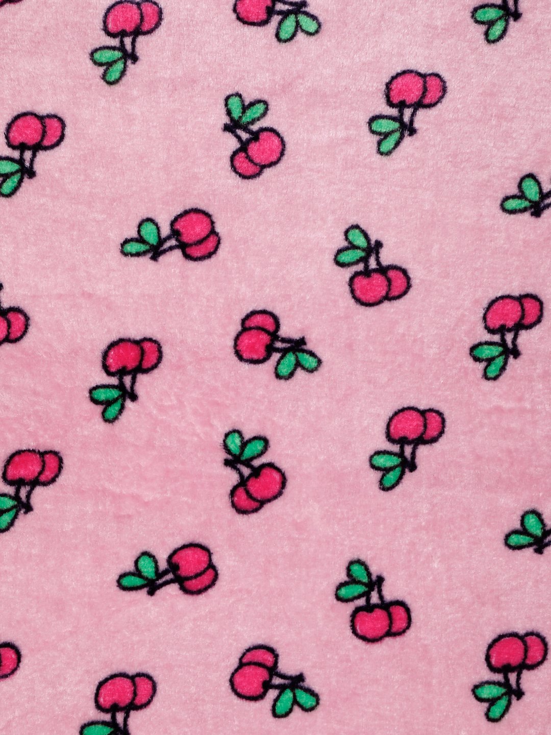 Pink Cartoon Characters Woolen Double Bed Sheet with 2 Pillow Covers