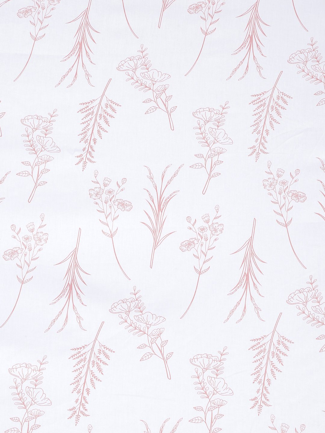White Floral 400 TC Pure Cotton Super King Double Bedsheet with 2 Pillow Covers