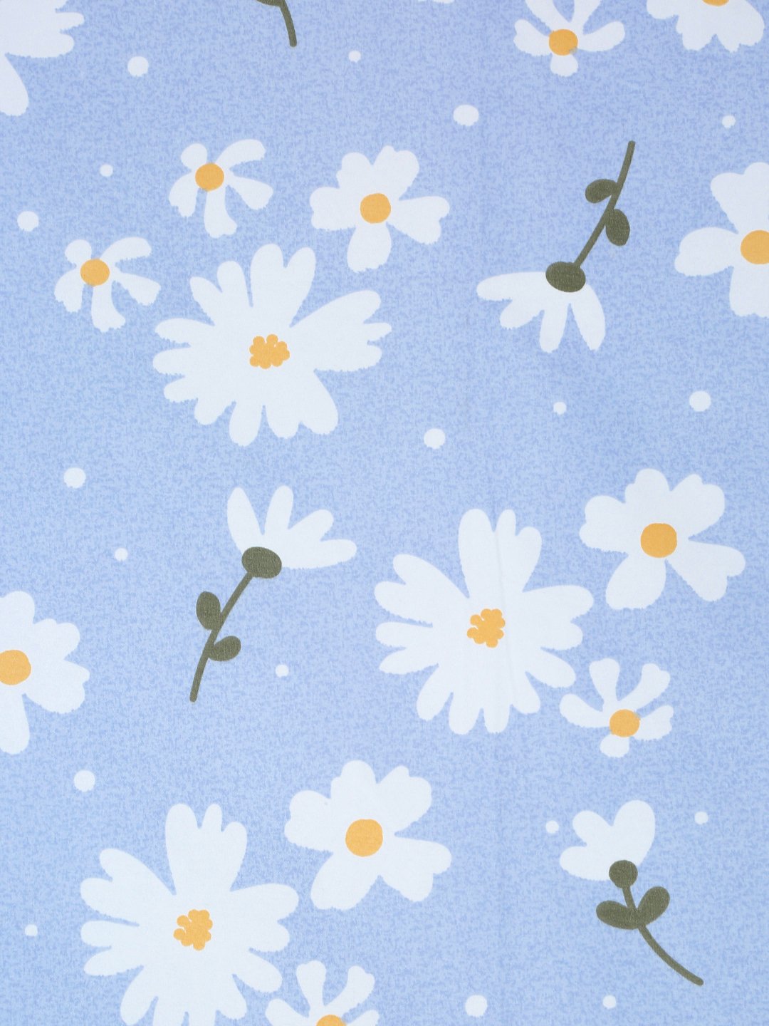 Blue Floral 300 TC Cotton Blend Fitted Single Bedsheet with Pillow Cover