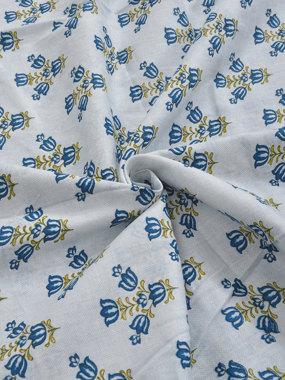 Blue Pure Cotton Floral Double Bed Dohar