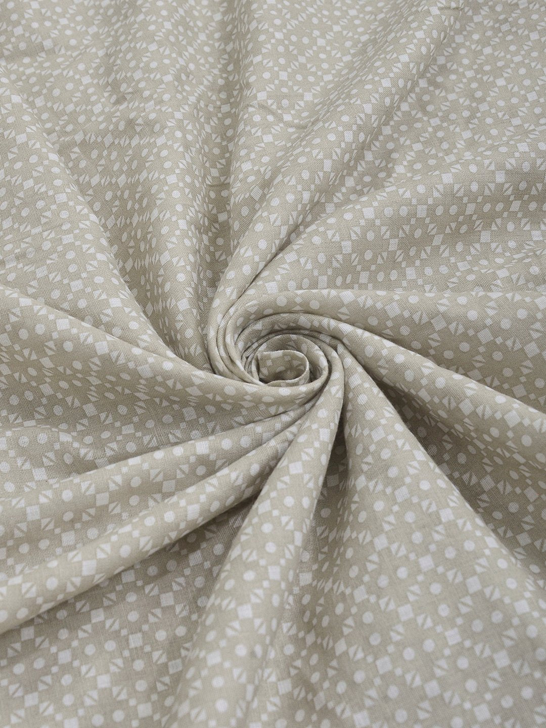 Beige Pure Cotton Floral Double Bed Dohar