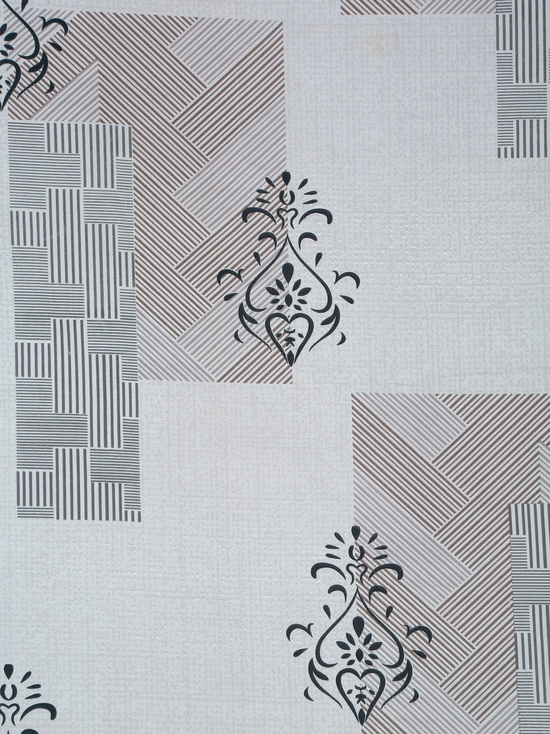 Grey Ethnic Motifs  300 TC Cotton Blend Fitted Double Bedsheet in Book Fold Packing
