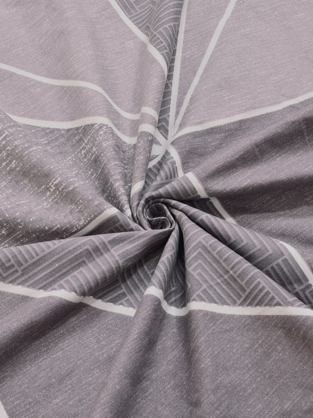 Purple Geometric Cotton Blend Single Bedsheet with Pillow Cover