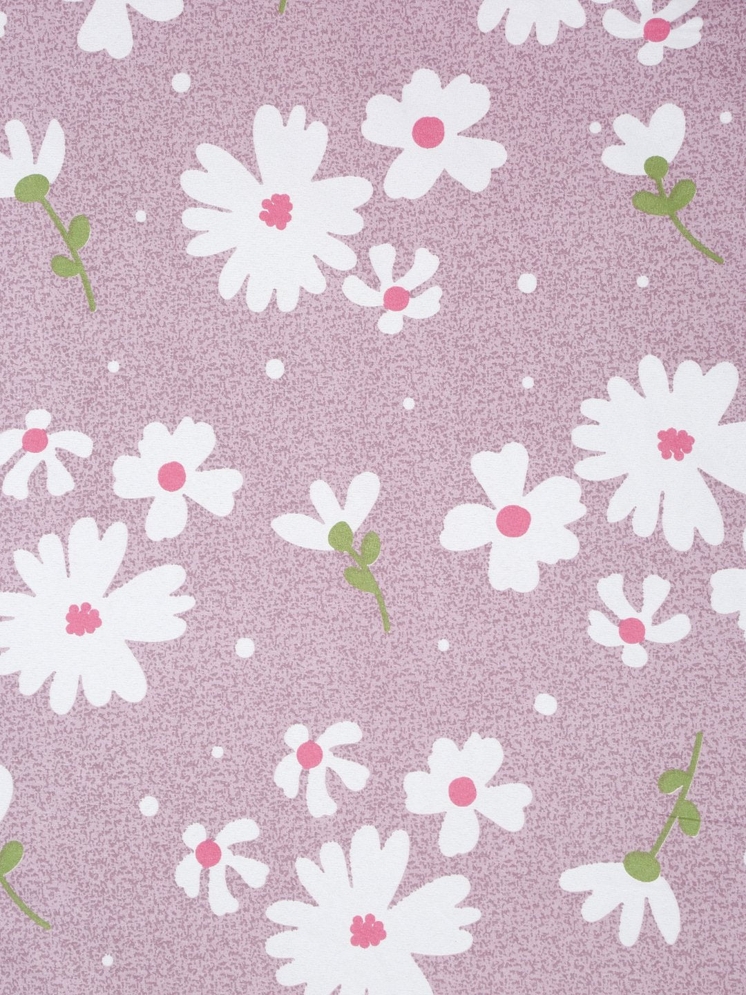 Purple Floral 300 TC Cotton Blend Fitted Single Bedsheet with Pillow Cover