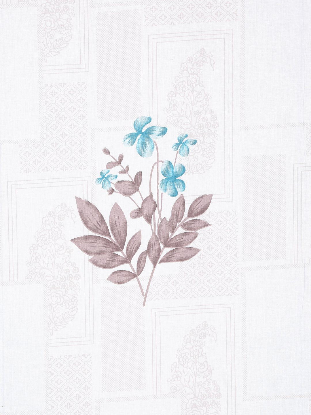 White Floral 400 TC Pure Cotton Super King Double Bedsheet with 2 Pillow Covers