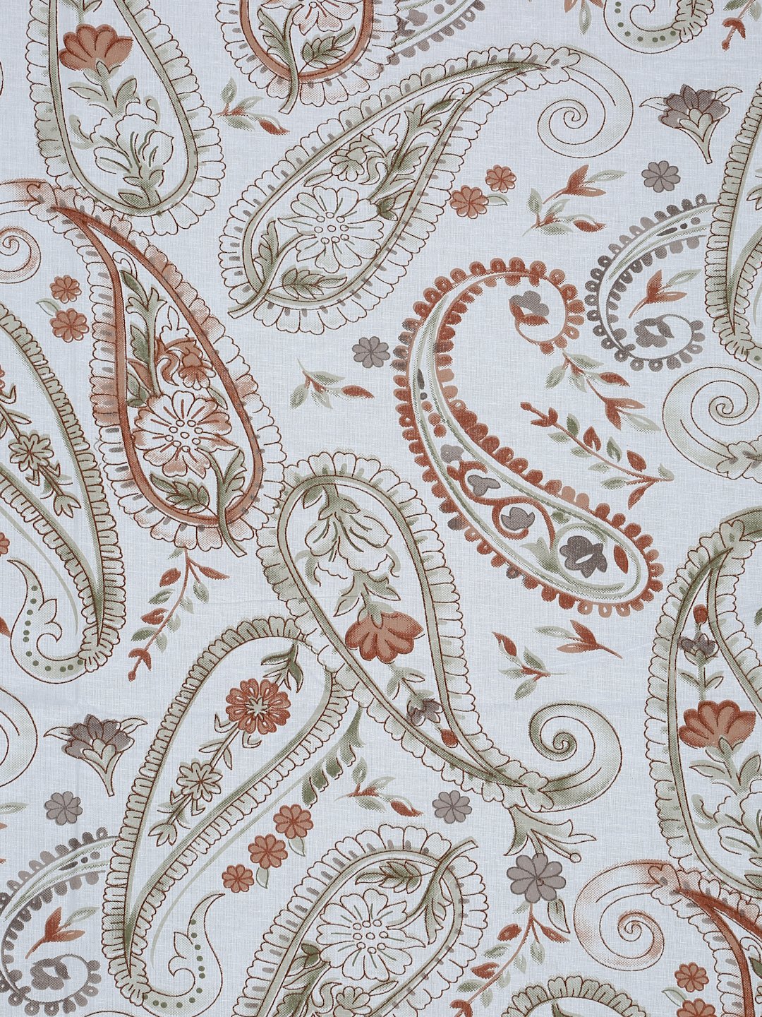 Orange Floral 400 TC Pure Cotton Fitted Double Bedsheet with 2 Pillow Covers