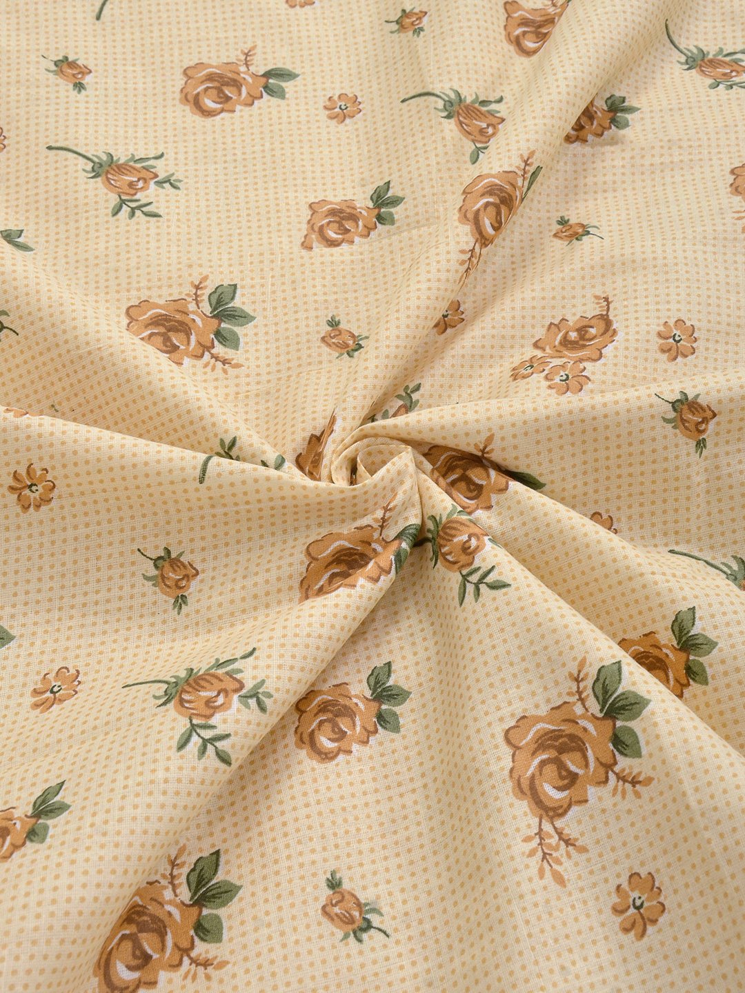 Yellow Pure Cotton Floral Double Bed Dohar