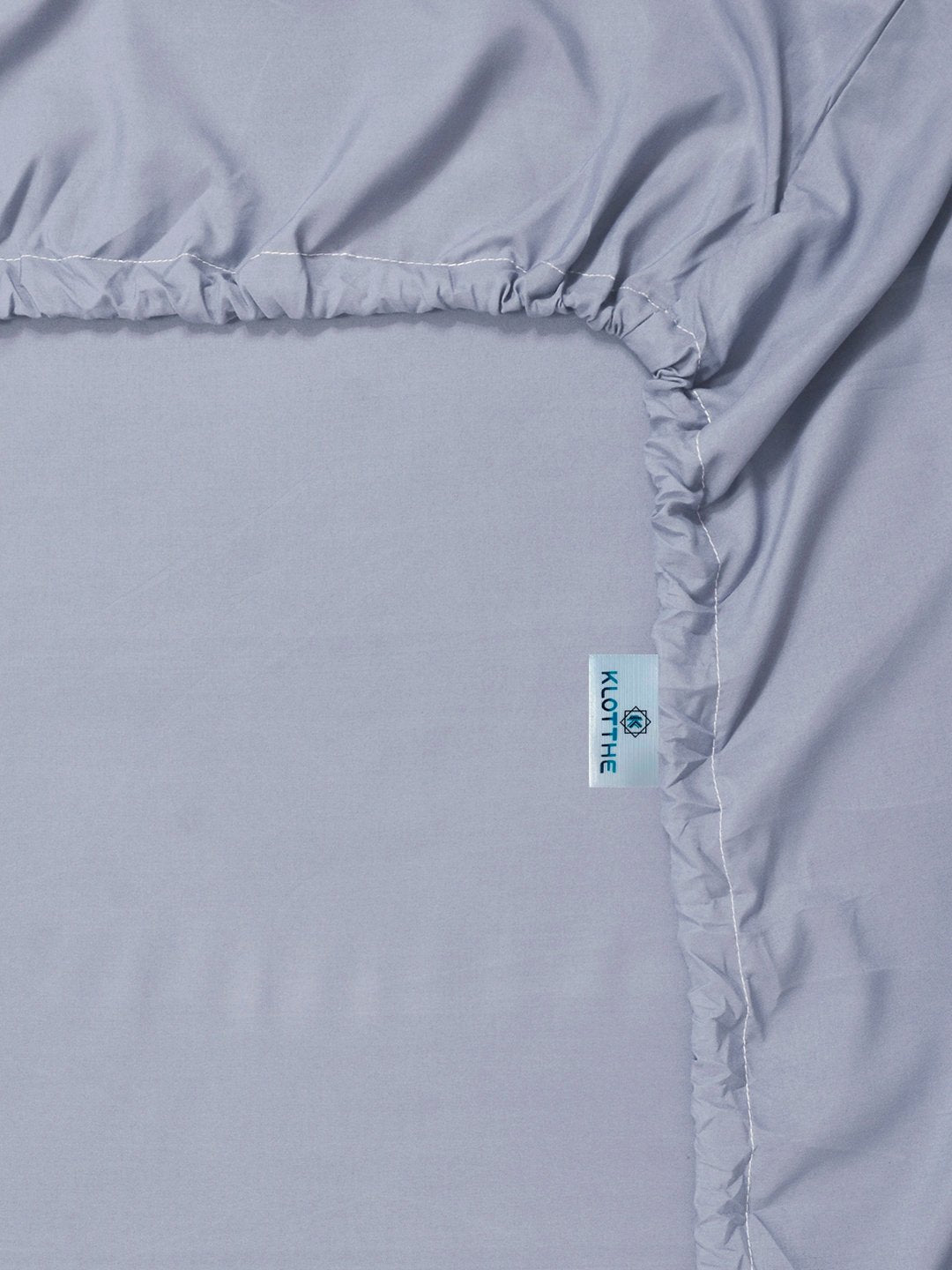 Lavender Solid 300 TC Cotton Blend Fitted Single Bedsheet with 2 Pillow Covers