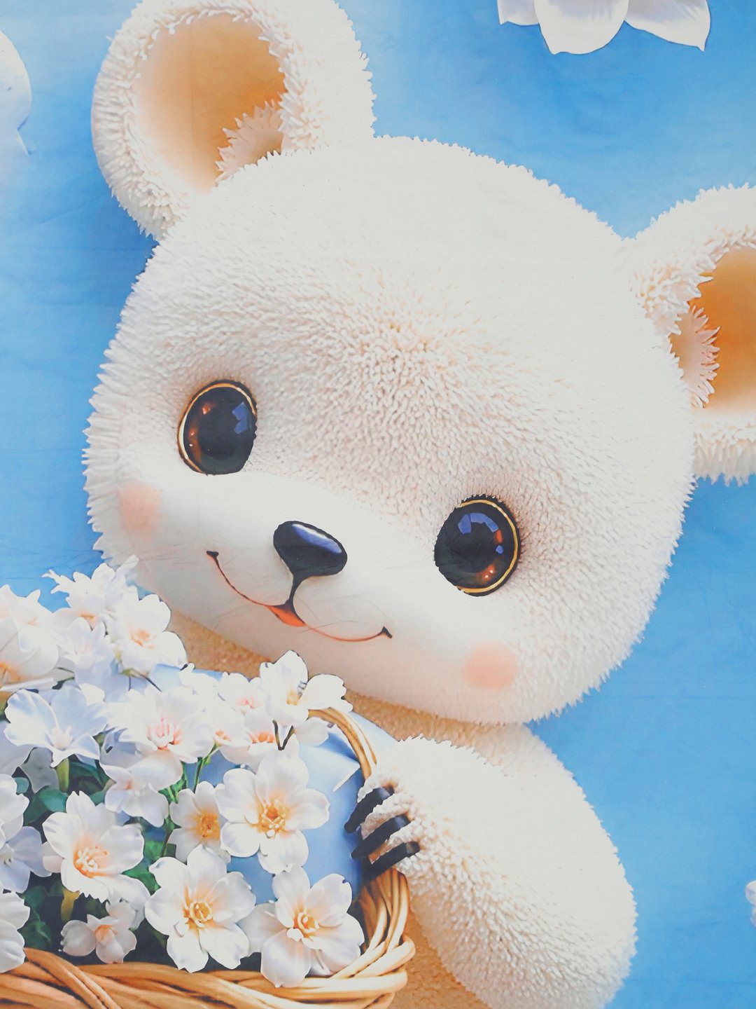 Blue Cartoon Characters 7D King Size Cotton Blend Fitted Double Bedsheet with 2 Pillow Covers