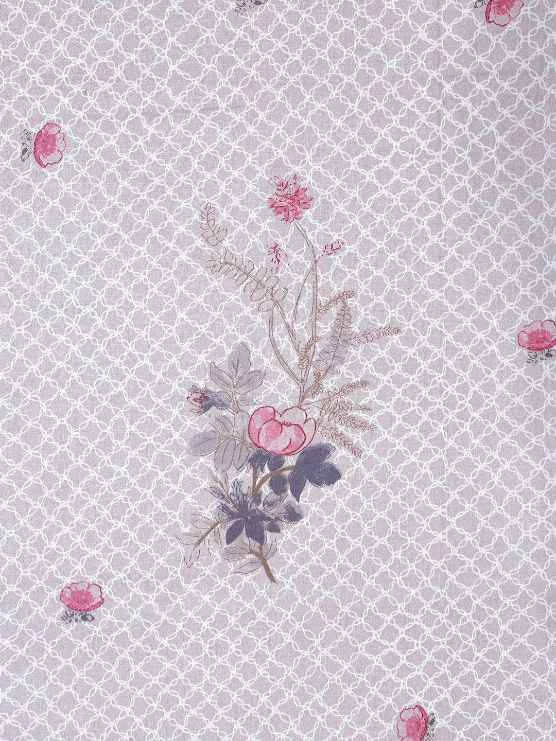 Purple Floral 400 TC Pure Cotton Fitted Double Bedsheet with 2 Pillow Covers