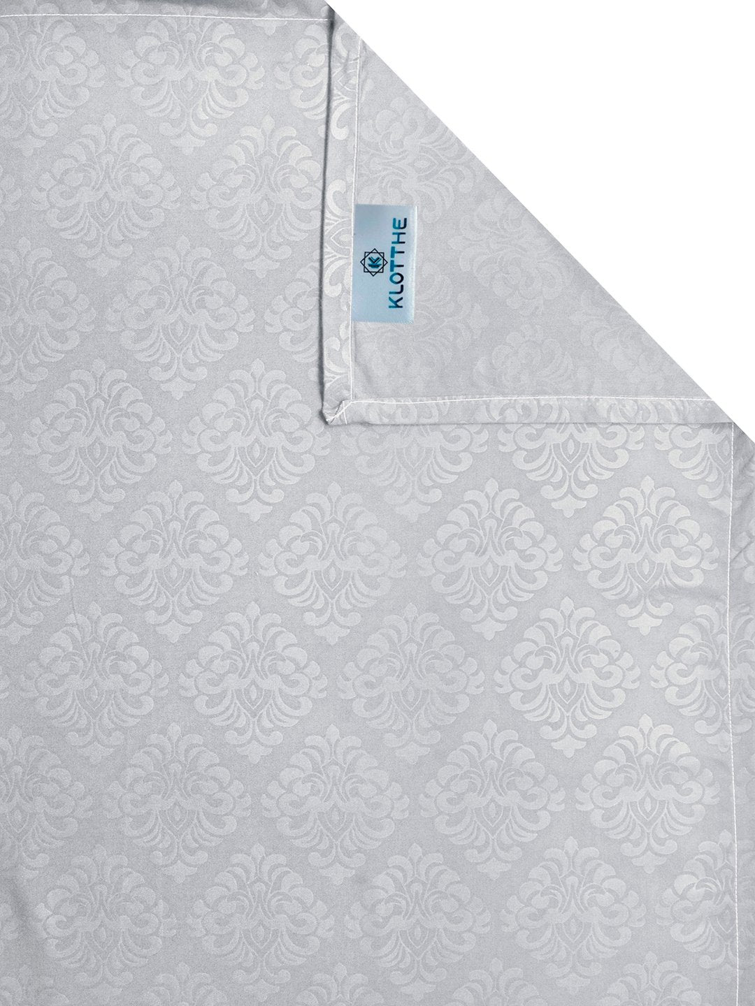 Grey Floral Embossed Cotton Blend Double Bedsheet with 2 Pillow Covers