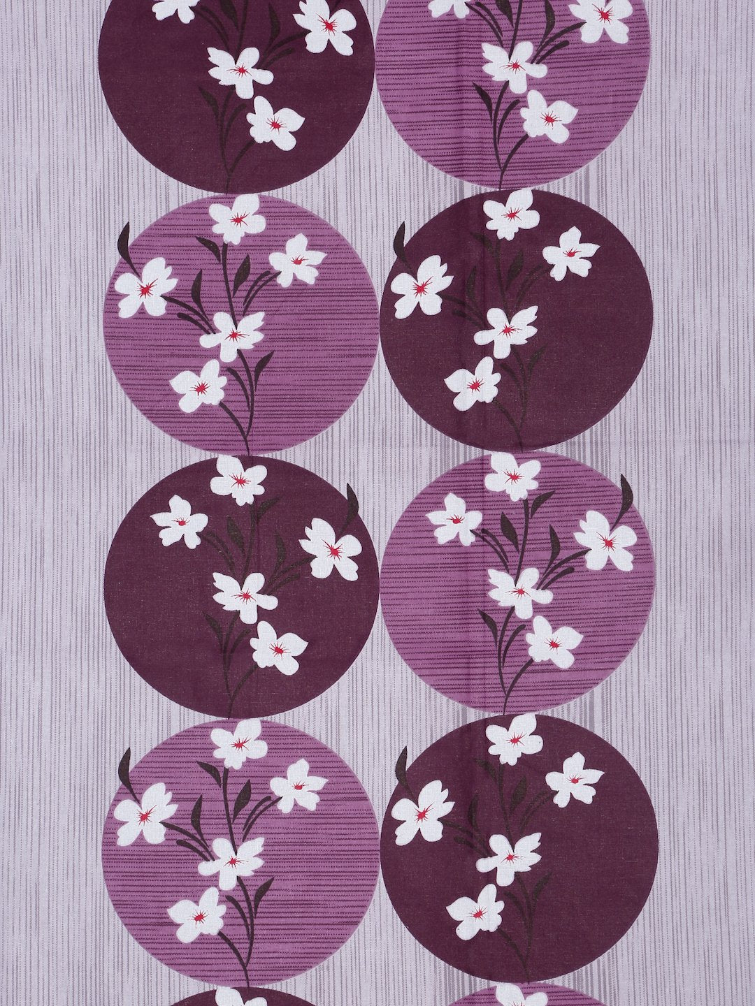 Purple Floral 400 TC Pure Cotton Fitted Double Bedsheet with 2 Pillow Covers