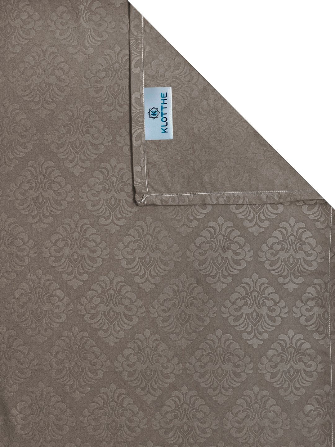 Brown Floral Embossed Cotton Blend Double Bedsheet with 2 Pillow Covers