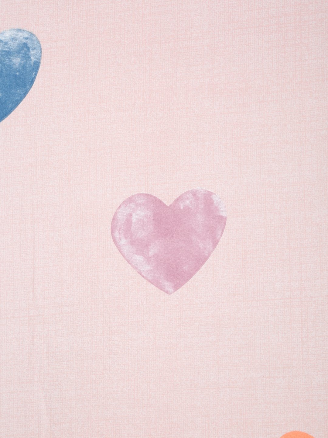 Pink Abstract 300 TC Cotton Blend Fitted Double Bedsheet with 2 Pillow Covers