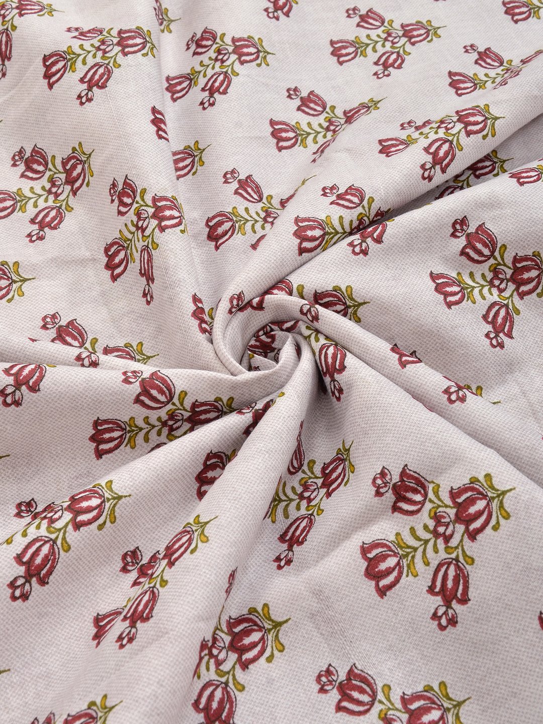Red Pure Cotton Floral Double Bed Dohar