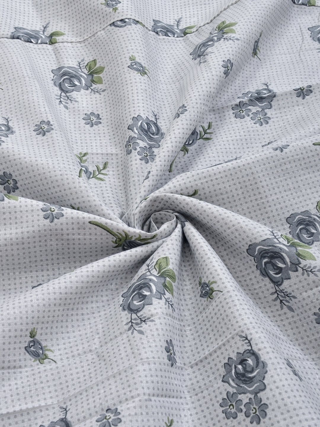 Grey Pure Cotton Floral Double Bed Dohar