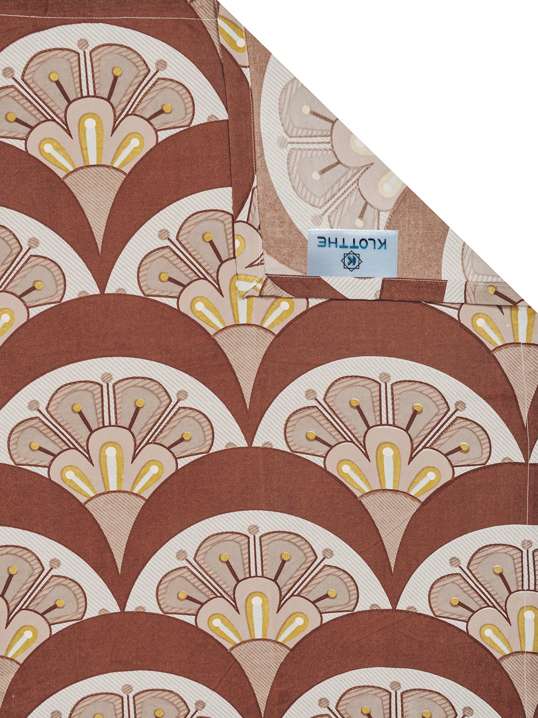 Brown Floral 300 TC Cotton Blend Single Bedsheet with Pillow Cover