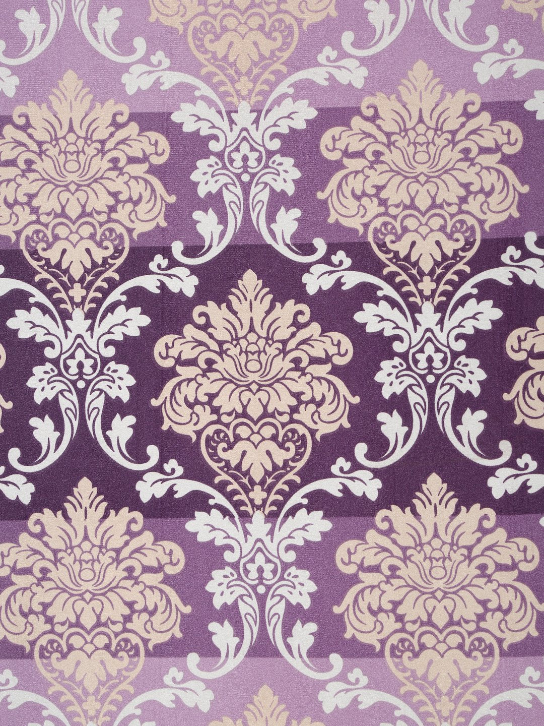 Purple Floral 300 TC Cotton Blend Fitted Single Bedsheet Set in Book Fold Packing