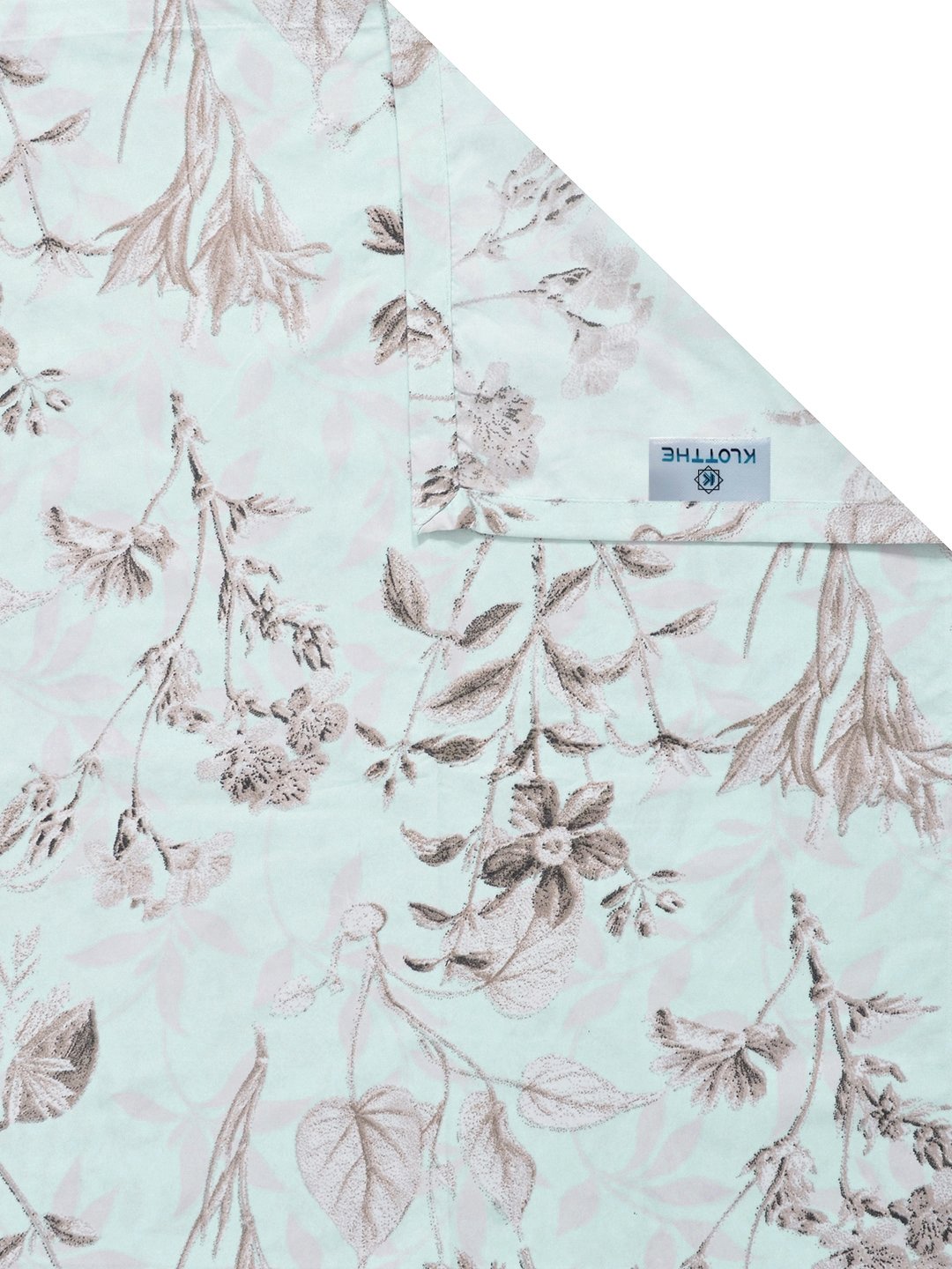 Green Floral 300 TC Cotton Blend Single Bedsheet with Pillow Cover