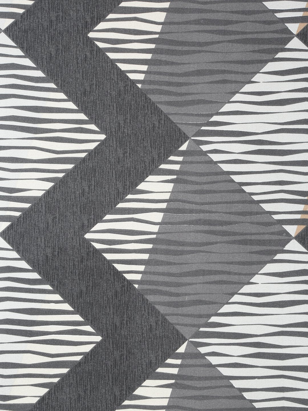 Grey Geometric 300 TC Cotton Blend Fitted Single Bedsheet in Book Fold Packing