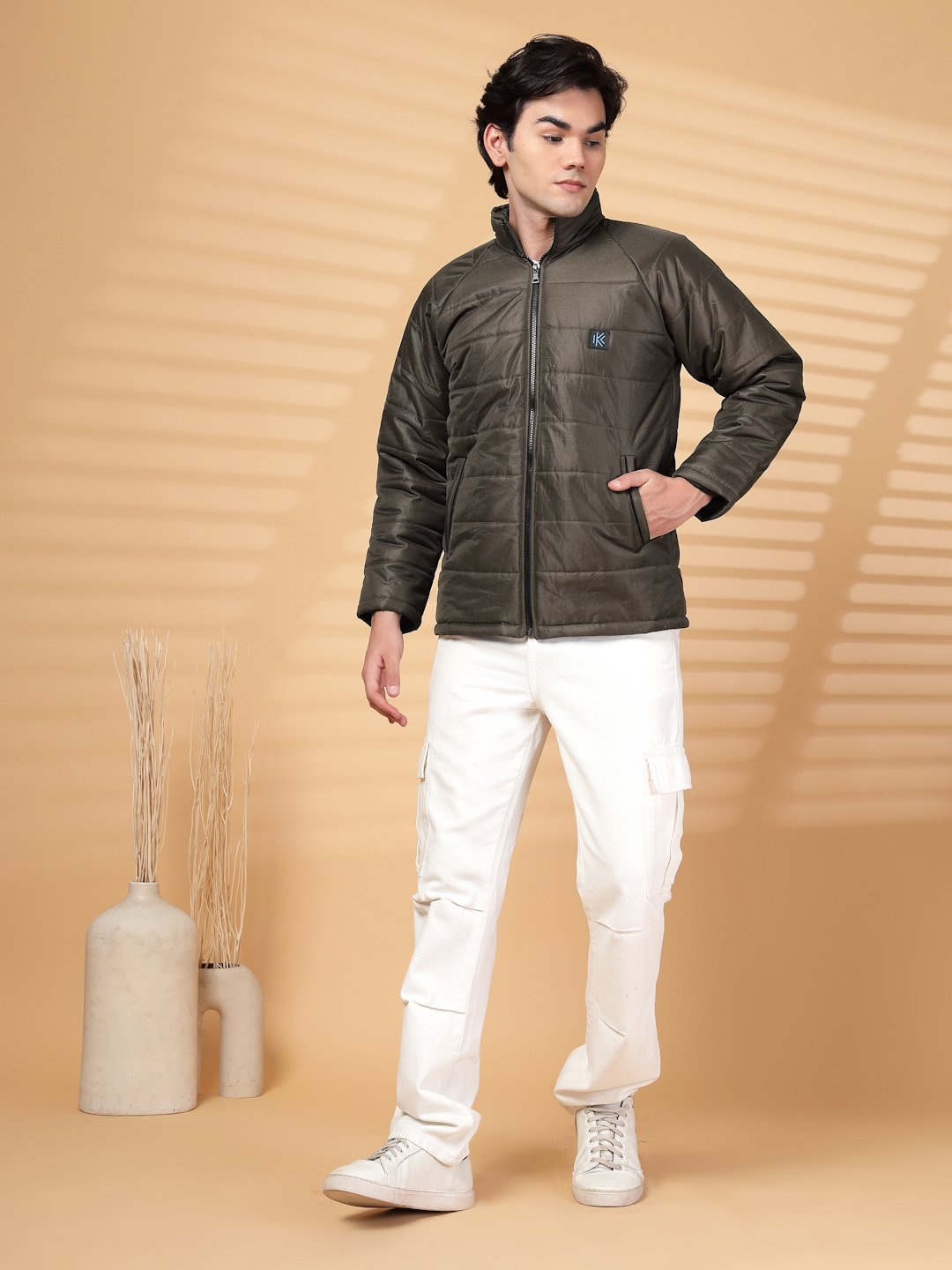 Klotthe Men Dark Brown Heavy Winter Quilted Jacket