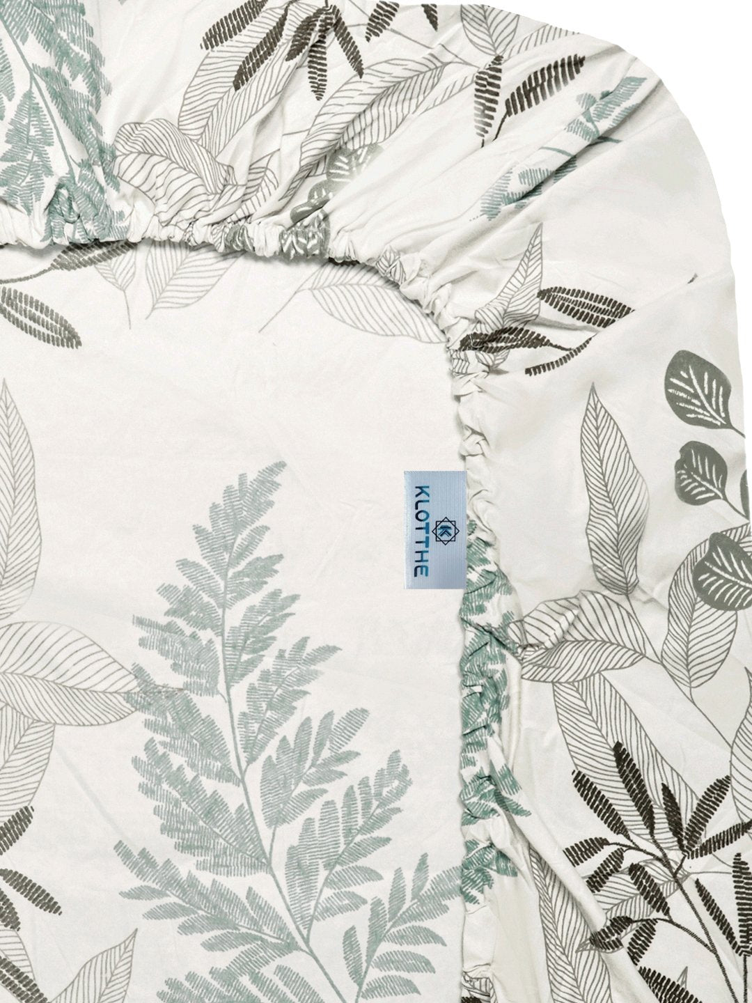 Cream Floral 300 TC Cotton Blend Fitted Single Bedsheet with Pillow Cover