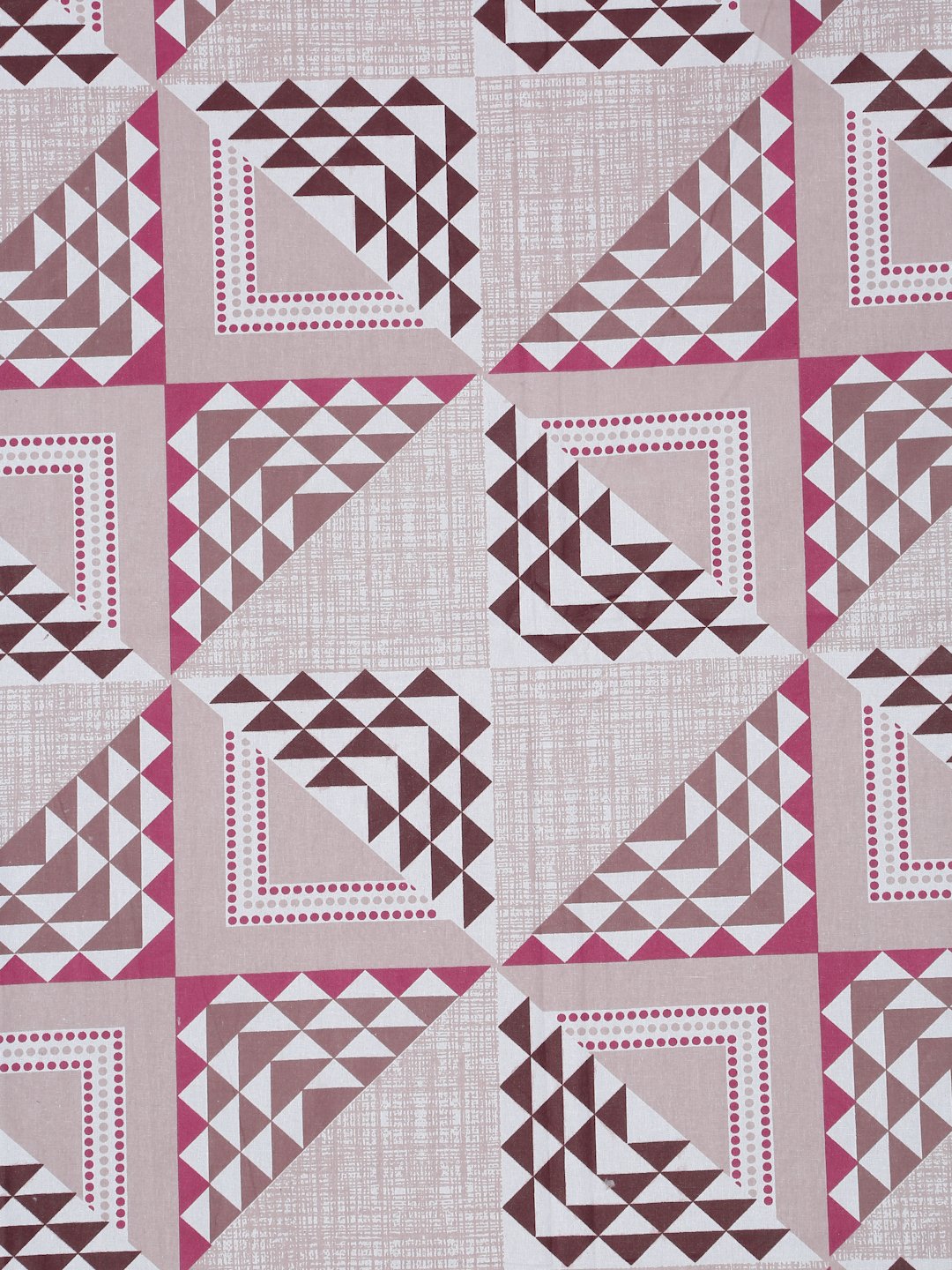 Pink Geometric 400 TC Pure Cotton Double Bedsheet with 2 Pillow Covers