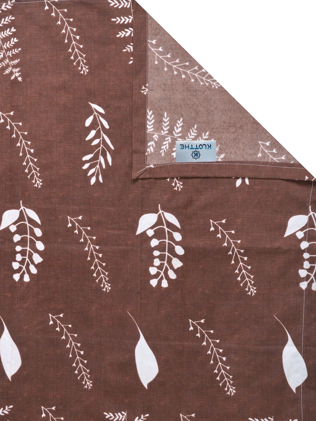 Brown Floral 300 TC Cotton Blend Single Bedsheet with Pillow Cover