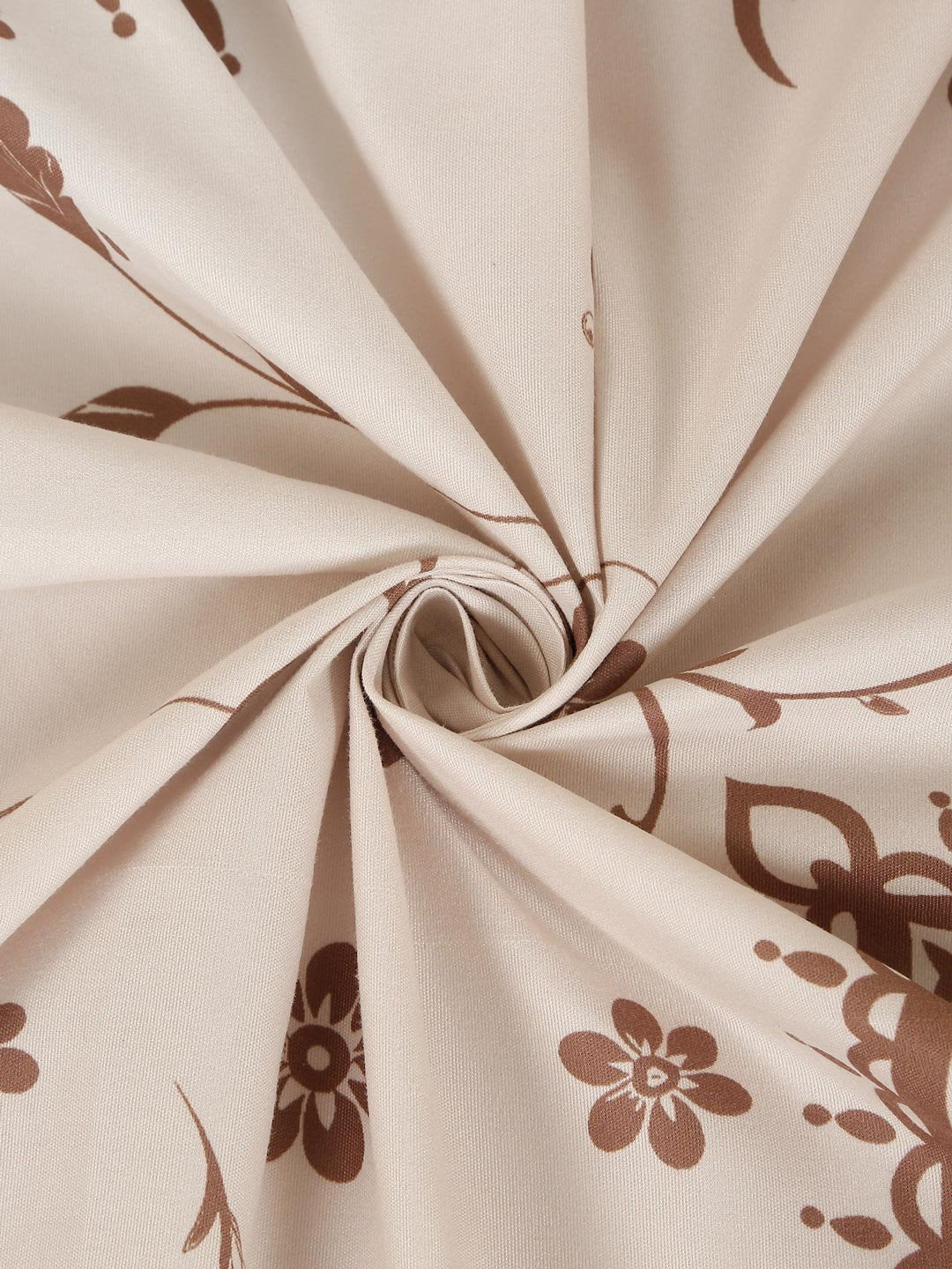 Digital Printed Cream Floral Cotton Blend Double Bedsheet with 2 Pillow Covers
