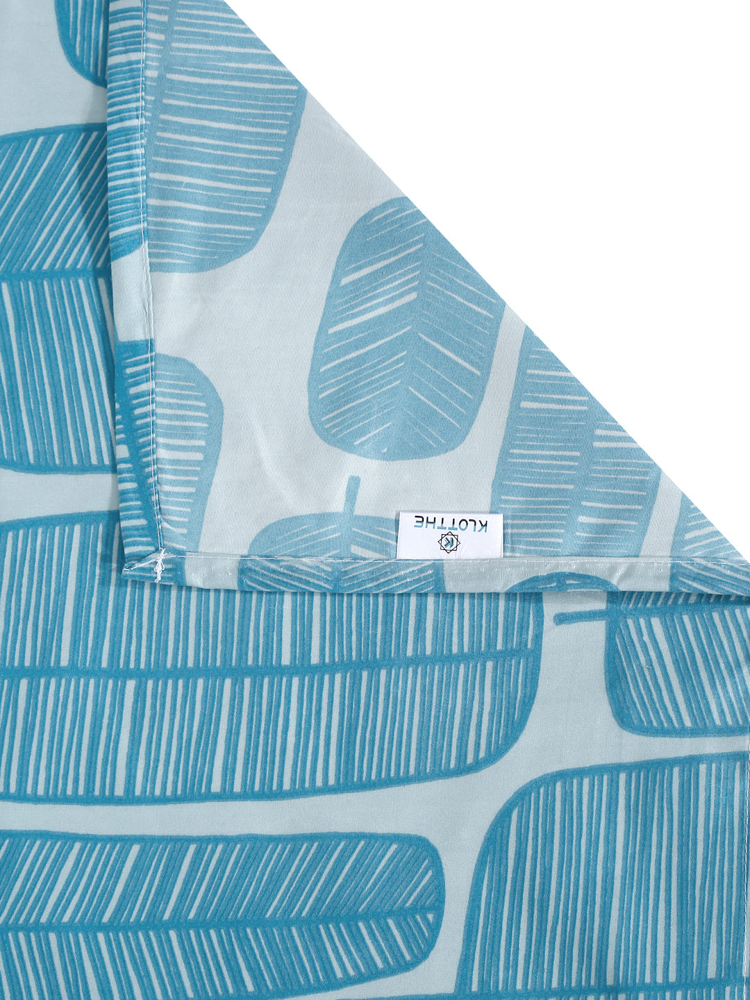 Klotthe Turquoise Geometric 300 TC Cotton Blend Double Bedsheet in Book Fold Packing