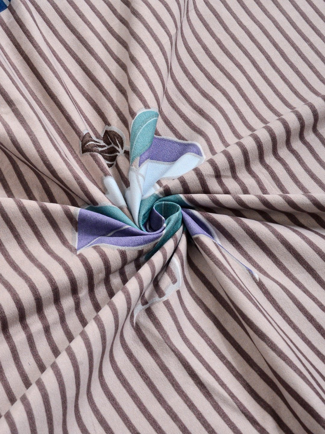 Multi Floral Cotton Blend Fitted Single Bedsheet with Pillow Cover