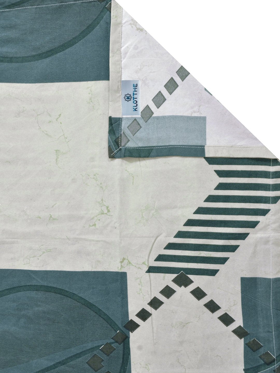 Multi Geometric 300 TC Cotton Blend Single Bedsheet with 2 Pillow Covers